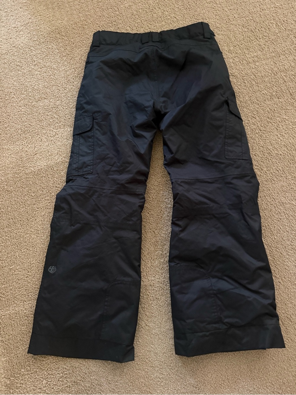 686 Kids Black Cargo Snow Pants with Flap Pockets